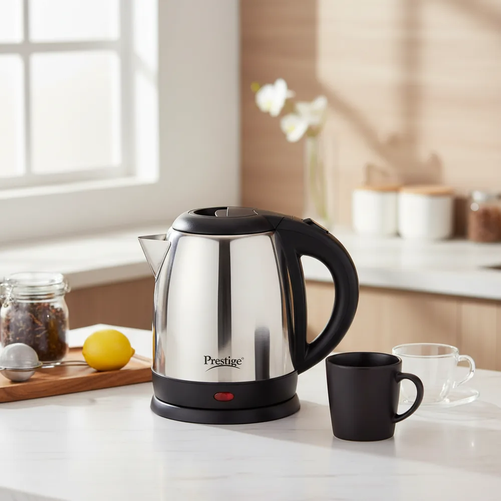 Prestige 2.0L Stainless Steel Electric Kettle – 1500W Fast Boiling Water Heater with Auto Shut-Off & 360° Swivel Base image 2