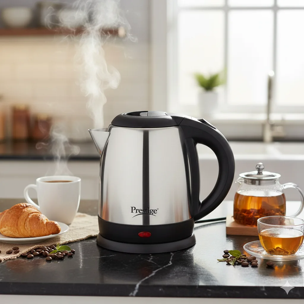 Prestige 2.0L Stainless Steel Electric Kettle – 1500W Fast Boiling Water Heater with Auto Shut-Off & 360° Swivel Base image 5