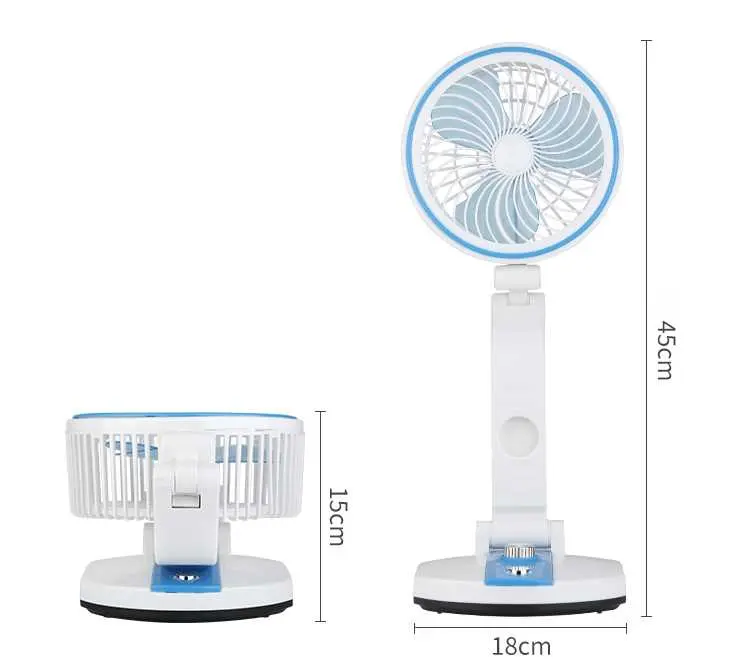 Rechargeable Folding Table Fan With LED Light image 2