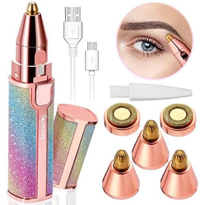2-in-1 Rechargeable Eyebrow Trimmer & Facial Shaver for Women image 2