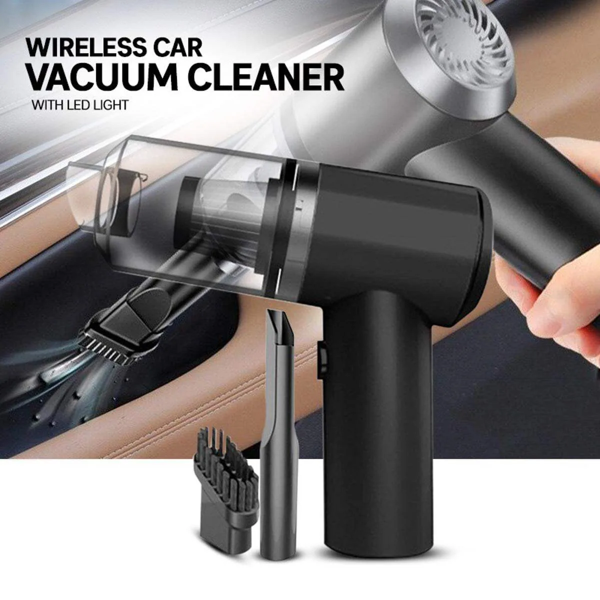 Wireless Mini Handheld Vacuum Cleaner with Built-in LED Light & Washable HEPA Filter (120W / 5500Pa)