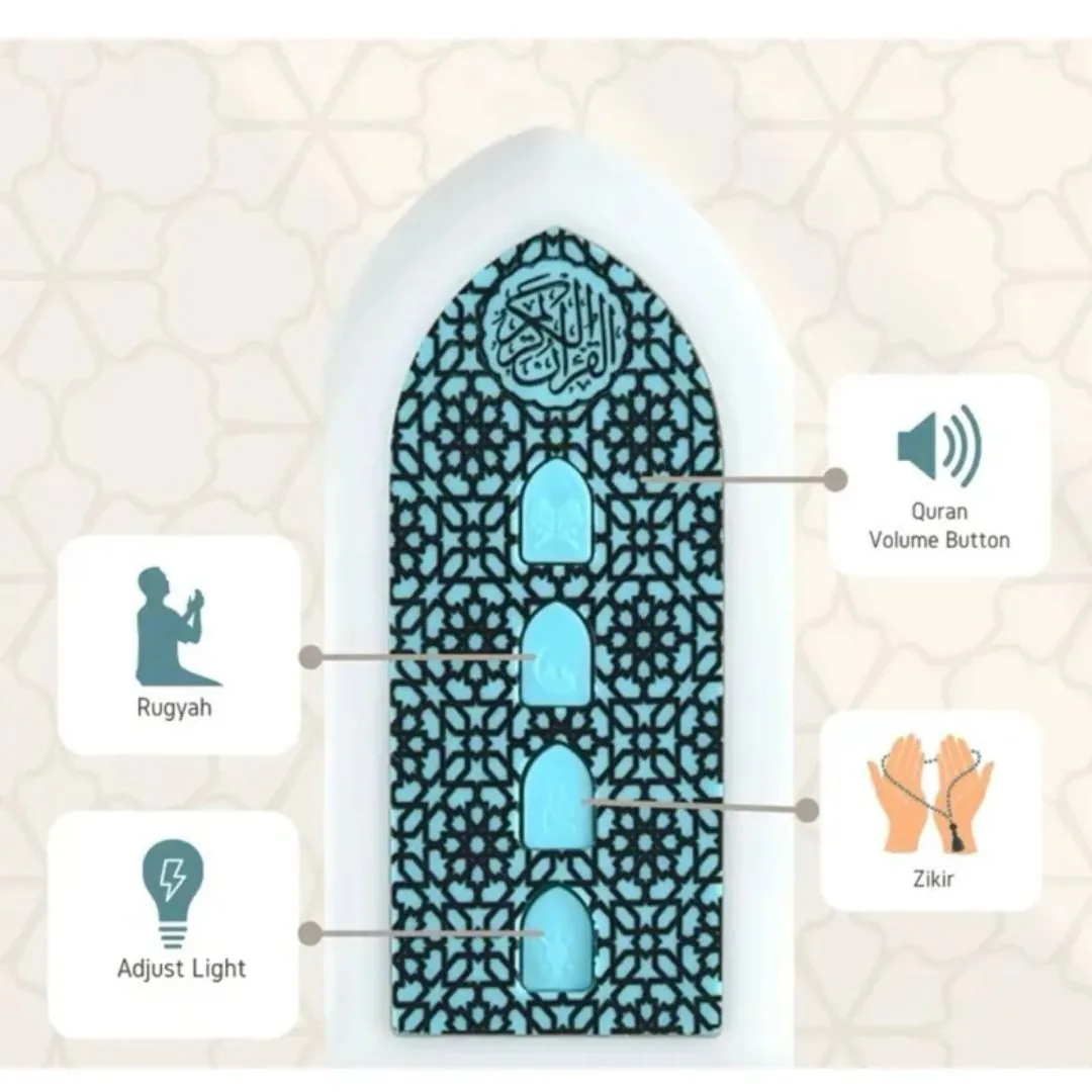2-in-1 Plug-in Islamic Quran & Zikir Speaker Audio Player with Adjustable LED Night Light image 3