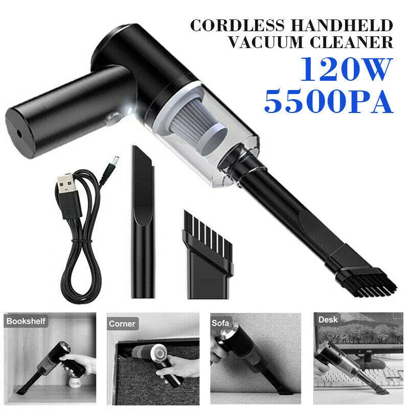 Wireless Mini Handheld Vacuum Cleaner with Built-in LED Light & Washable HEPA Filter (120W / 5500Pa) image 3
