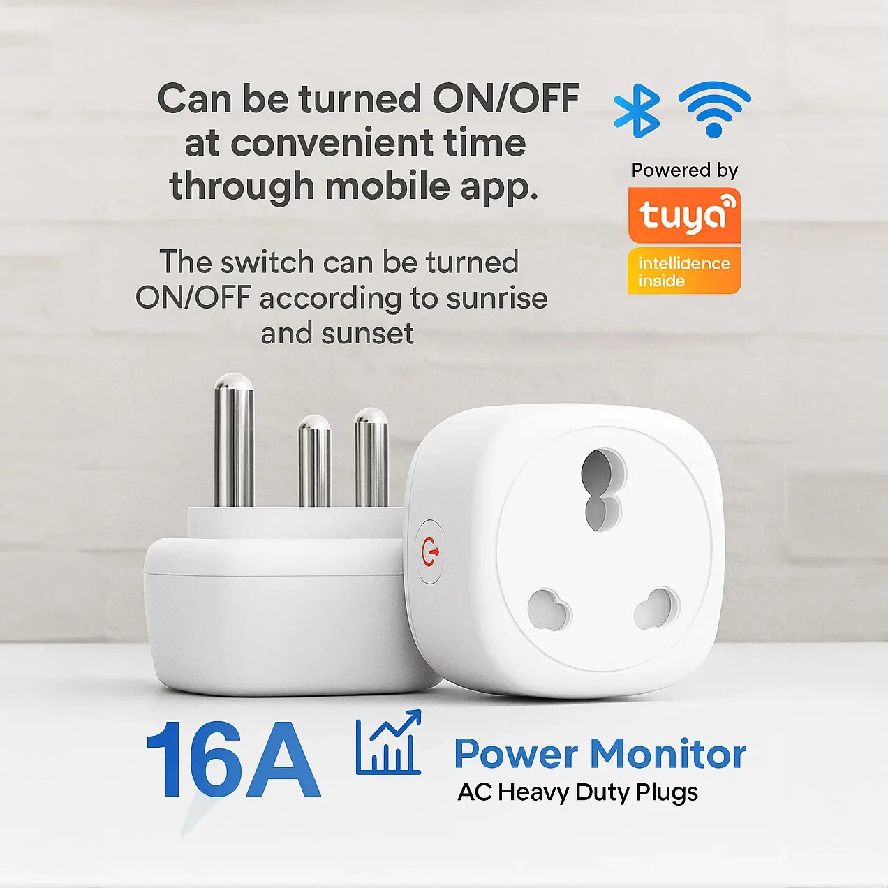 Tuya Smart WiFi Plug 16A Heavy Duty with Energy Power Monitor & Voice Control image 3