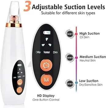 Multi-Functional Electric Blackhead Remover Vacuum - Acne & Pore Cleanser Machine with 6 Replaceable Suction Heads & LED Display image 4