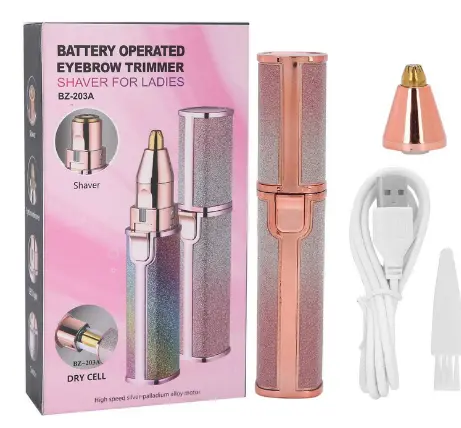 2-in-1 Rechargeable Eyebrow Trimmer & Facial Shaver for Women