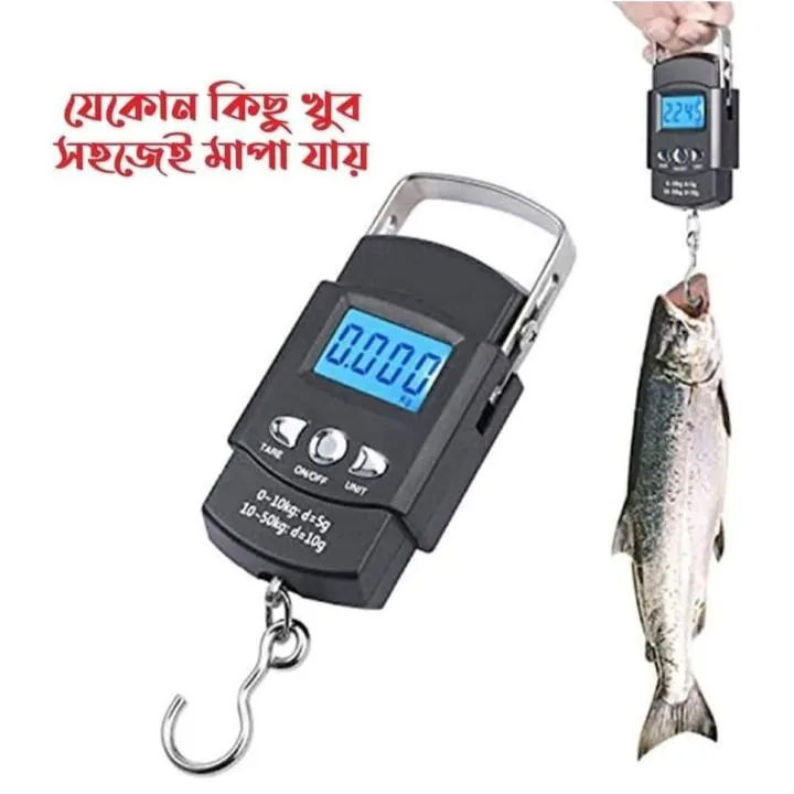 50kg Portable Digital Hanging Scale - High Precision Electronic Luggage, Kitchen, Fishing & Meat Weighing Scale with Backlit LCD image 3