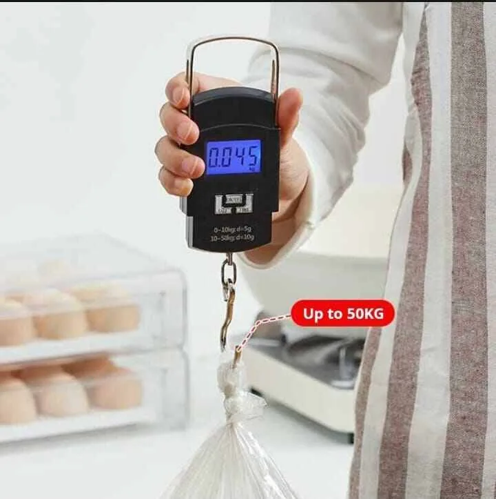 50kg Portable Digital Hanging Scale - High Precision Electronic Luggage, Kitchen, Fishing & Meat Weighing Scale with Backlit LCD image 5