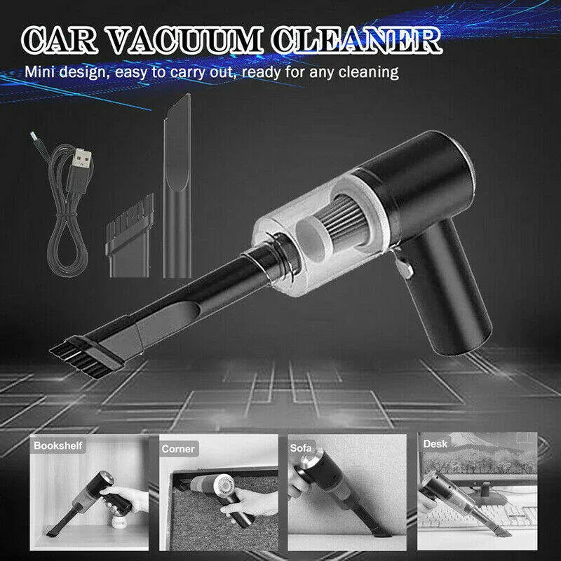 Wireless Mini Handheld Vacuum Cleaner with Built-in LED Light & Washable HEPA Filter (120W / 5500Pa) image 2