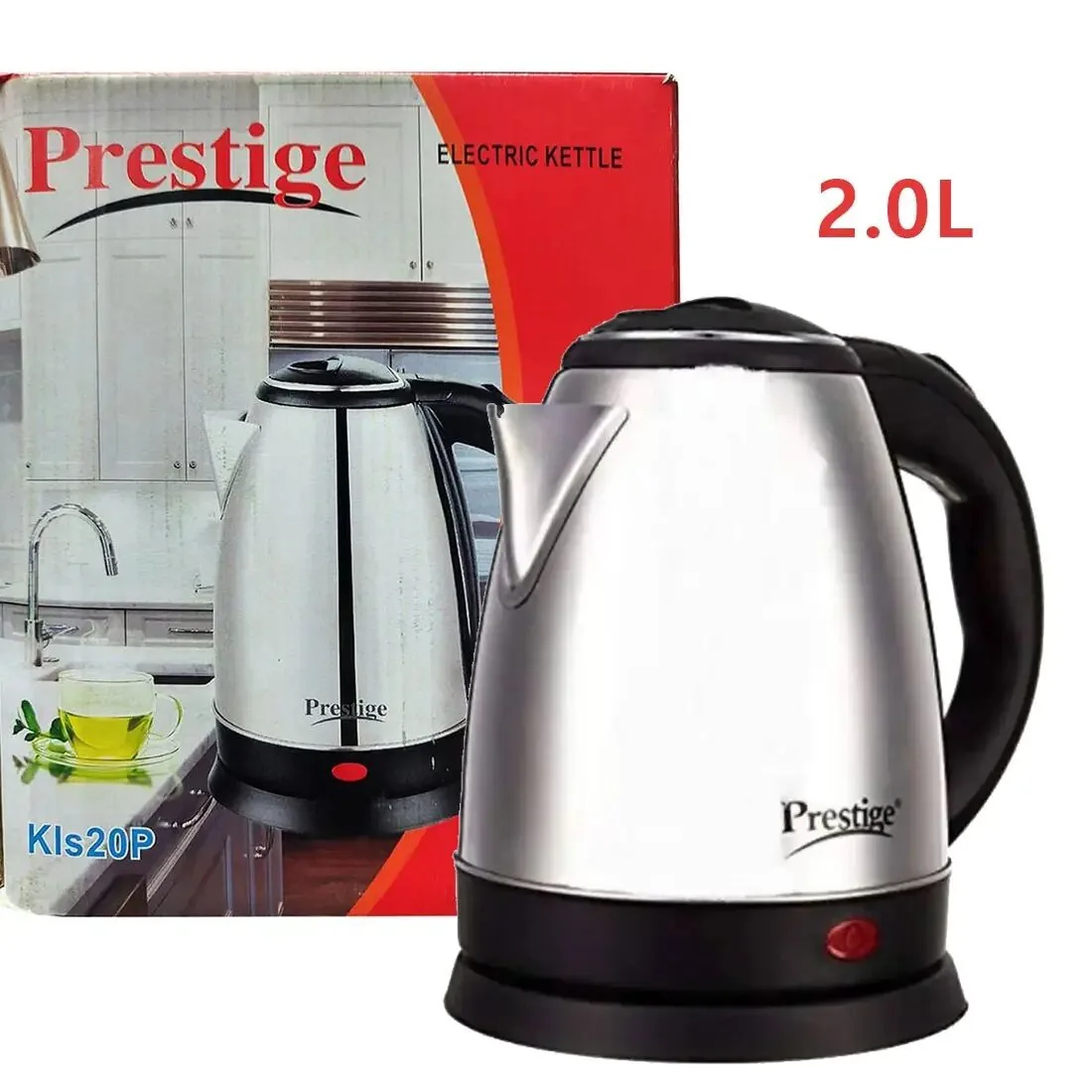 Prestige 2.0L Stainless Steel Electric Kettle – 1500W Fast Boiling Water Heater with Auto Shut-Off & 360° Swivel Base image 4