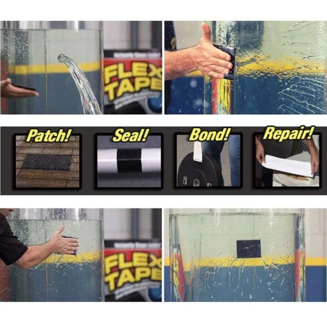 Flex Tape Super Strong Rubberized Waterproof Tape (4" x 5') – Instantly Stops Leaks, Underwater Repair Sealant image 4