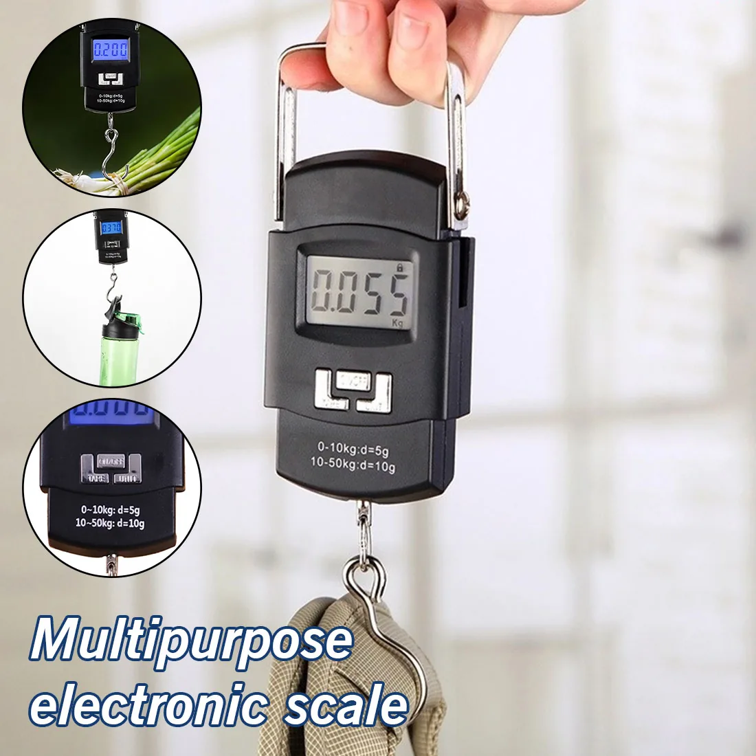 50kg Portable Digital Hanging Scale - High Precision Electronic Luggage, Kitchen, Fishing & Meat Weighing Scale with Backlit LCD image 4