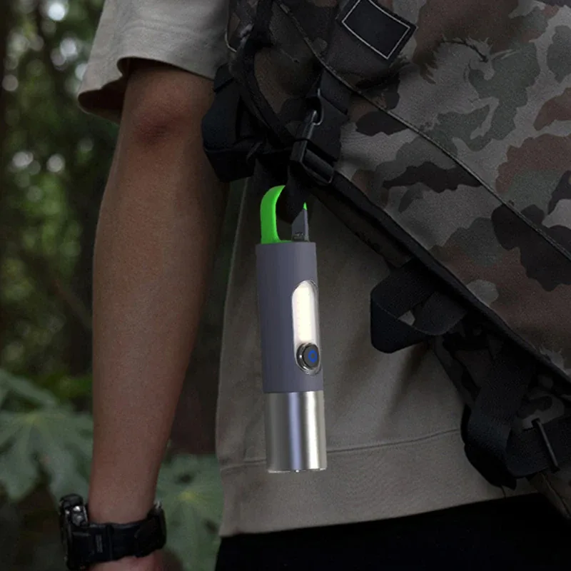 Multifunctional LED Rechargeable Camping Flashlight – Telescopic Zoom, COB Work Light & Carabiner Hook image 4