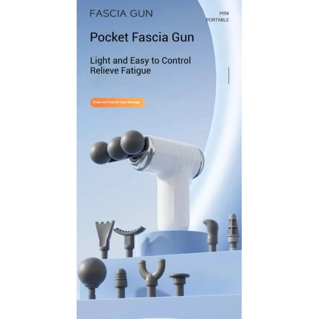 Portable Pocket Fascia Gun Pro+ | Triple Head Deep Tissue Muscle Massager | 6-Speed Percussion Body Massager image 2