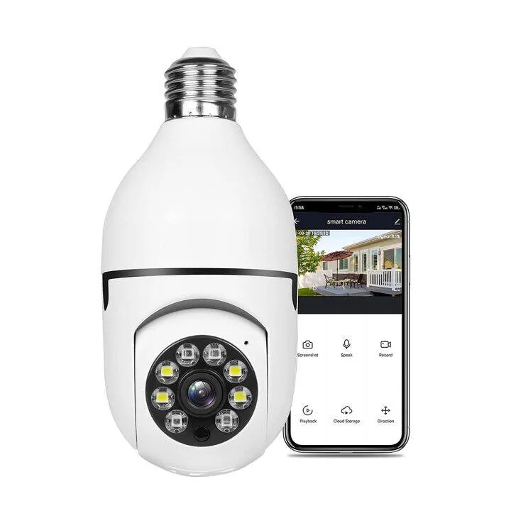 1080P HD Wireless Light Bulb Security Camera – 360° Panoramic View, Night Vision & Two-Way Audio image 2