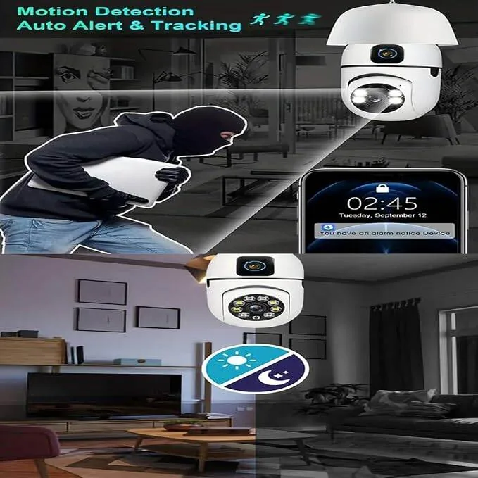 Smart E27 Bulb Security Camera Dual Screen Wireless Outdoor/Indoor IP Cam image 6