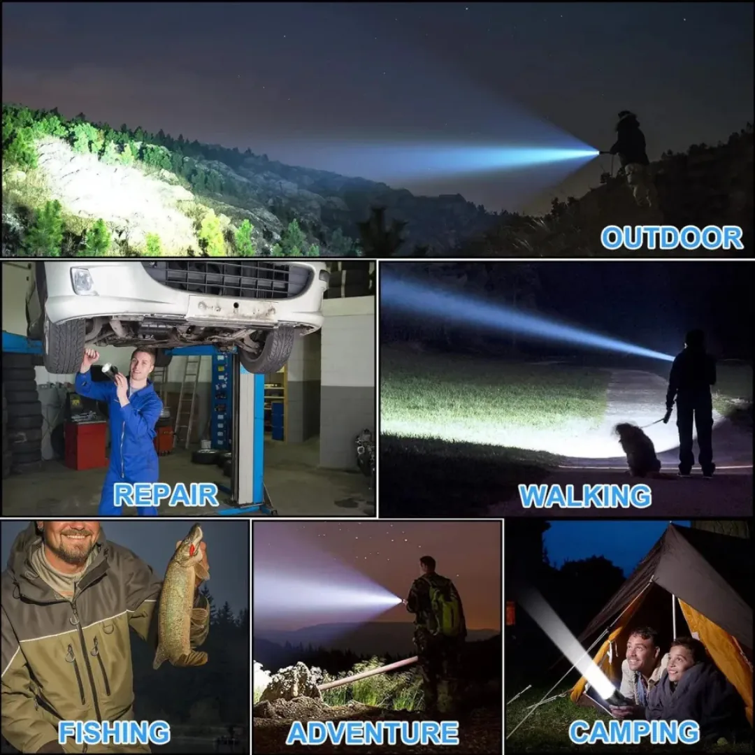 High-Power Rechargeable LED Flashlight with Power Bank Function image 5