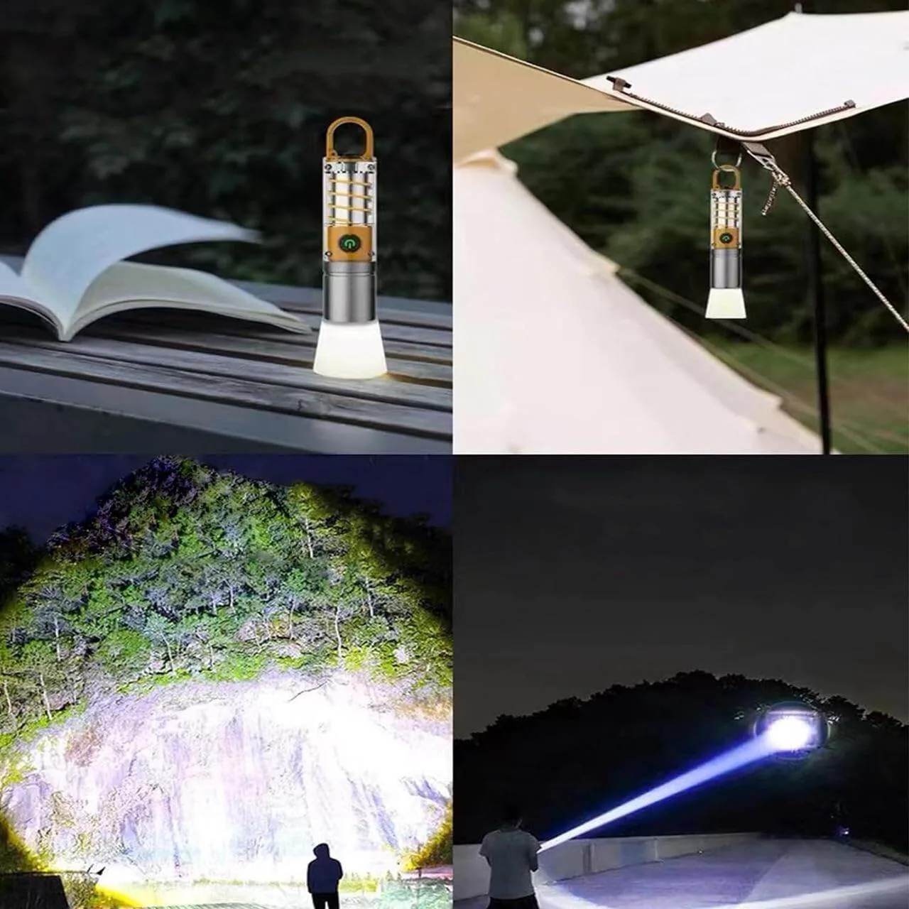 X10 Multifunctional Rechargeable Camping Flashlight & Lantern with Built-in Carabiner Hook – Waterproof LED Torch Light image 8