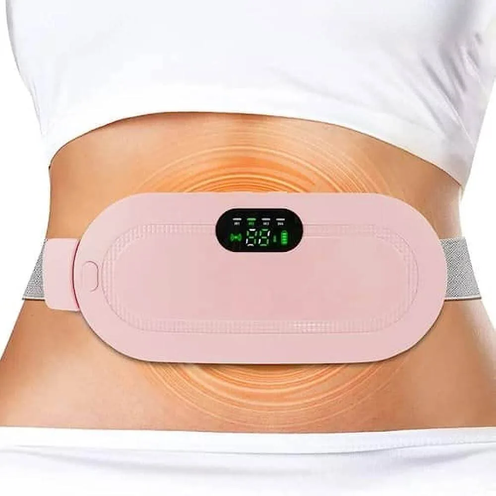 Electric Heating Pad & Period Cramp Relief Massager Belt – Smart LED Digital Display Wireless Waist Heating Pad with 3 Heat Levels & 4 Vibration Massage Modes for Women Back & Stomach Abdominal Cramps Relief image 5