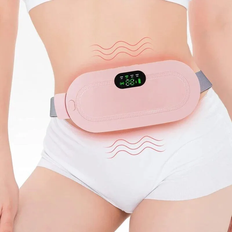 Electric Heating Pad & Period Cramp Relief Massager Belt – Smart LED Digital Display Wireless Waist Heating Pad with 3 Heat Levels & 4 Vibration Massage Modes for Women Back & Stomach Abdominal Cramps Relief image 3