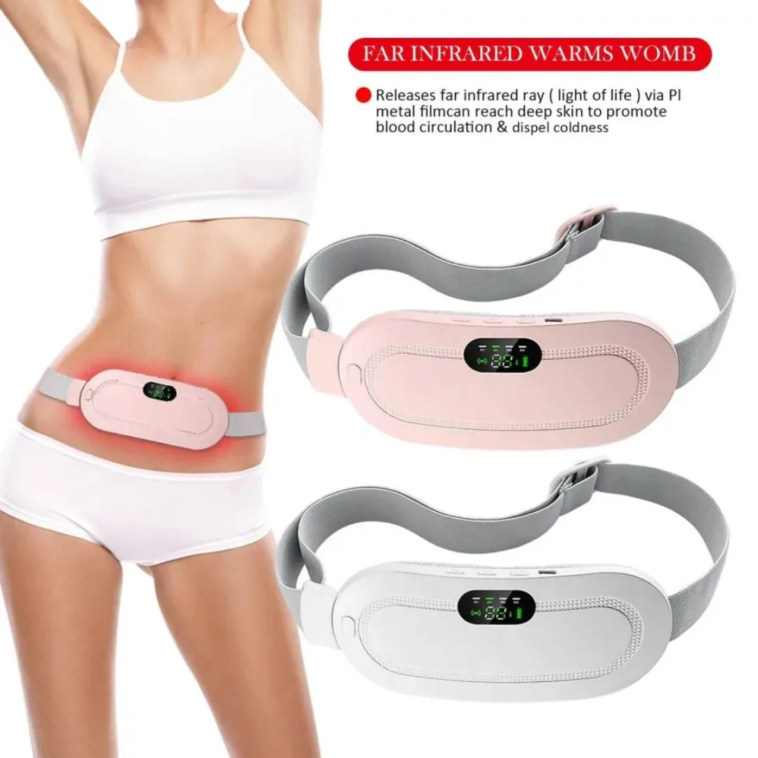 Electric Heating Pad & Period Cramp Relief Massager Belt – Smart LED Digital Display Wireless Waist Heating Pad with 3 Heat Levels & 4 Vibration Massage Modes for Women Back & Stomach Abdominal Cramps Relief image 6