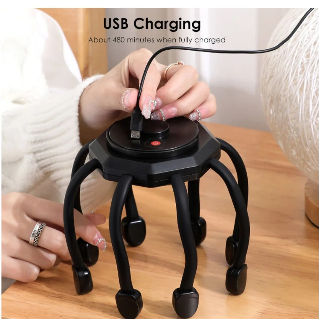 Electric Octopus Head Scalp Massager - 8 Massage Heads Rechargeable Stress & Pain Relief Claw Massager image 5