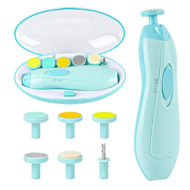 6-in-1 Safe Electric Baby Nail Trimmer & Clipper Set with LED Light - Ultra Quiet Newborn & Adult Nail Care Kit image 8