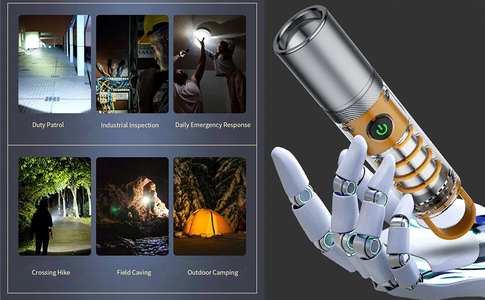 X10 Multifunctional Rechargeable Camping Flashlight & Lantern with Built-in Carabiner Hook – Waterproof LED Torch Light image 7