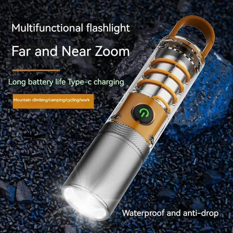 X10 Multifunctional Rechargeable Camping Flashlight & Lantern with Built-in Carabiner Hook – Waterproof LED Torch Light image 4