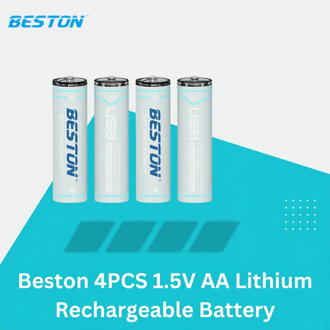 BESTON 4Pcs 1.5V AA 2200mWh Type-C Direct USB Rechargeable Lithium Battery Pack - High Capacity Constant 1.5V Output Li-ion Battery for Wireless Mouse, Toys, Remote, Camera & Microphones (Model: 2AC-60) image 2