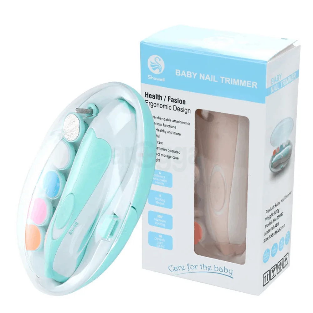6-in-1 Safe Electric Baby Nail Trimmer & Clipper Set with LED Light - Ultra Quiet Newborn & Adult Nail Care Kit image 7