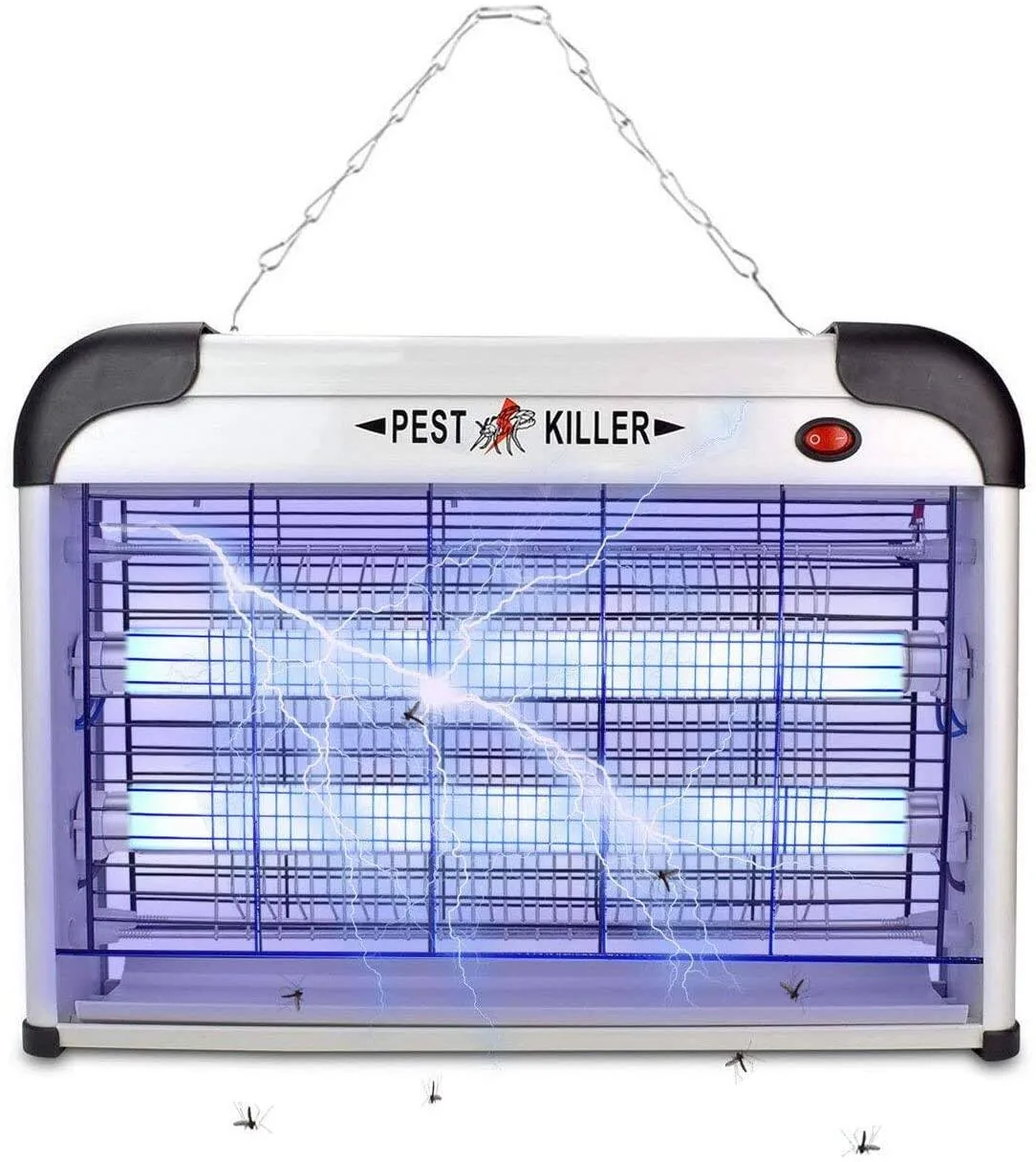 20W Electric Mosquito Killer Lamp & Flying Insect Zapper - 1 Feet (12 Inch) Double UV Light Tube Pest Catcher with Hanging Chain & Removable Tray for Home, Office, Restaurant & Shop image 2