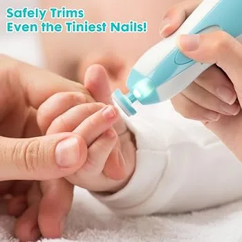 6-in-1 Safe Electric Baby Nail Trimmer & Clipper Set with LED Light - Ultra Quiet Newborn & Adult Nail Care Kit image 4