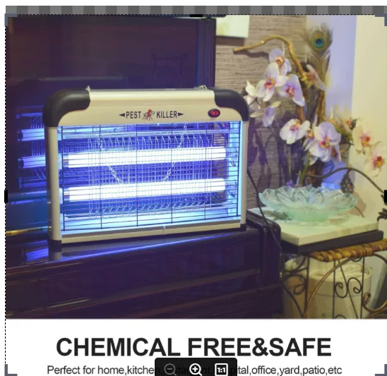 20W Electric Mosquito Killer Lamp & Flying Insect Zapper - 1 Feet (12 Inch) Double UV Light Tube Pest Catcher with Hanging Chain & Removable Tray for Home, Office, Restaurant & Shop image 5